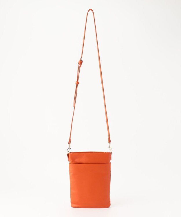 LA BAGAGERIE シープレザー　スクエアポシェット オレンジ
