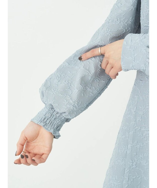 earth music&ecology ＳＥＴ２点ジャガードボレロ＋ワンピース Grayish Blue