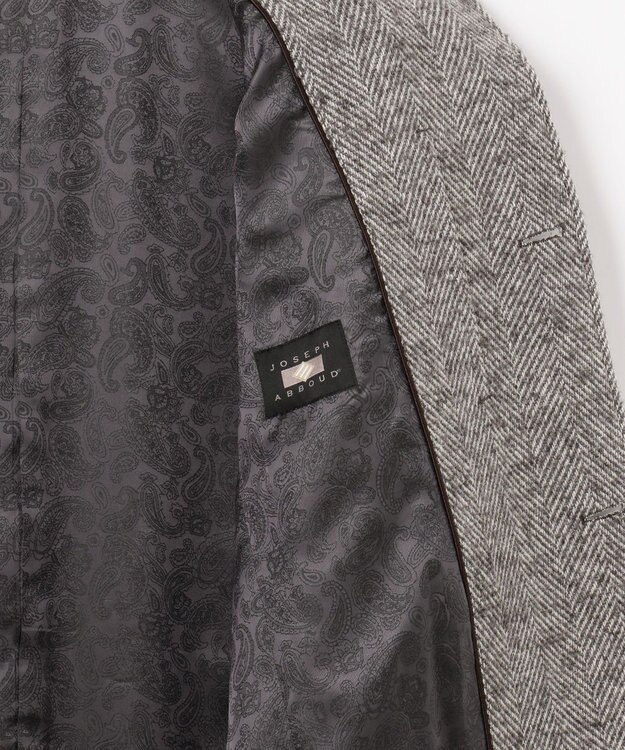 JOSEPH ABBOUD 【尾州産カシミヤブレンド素材/軽量】カシミヤブレンドアルパカヘリンボーン ステンカラーコート ライトグレー系7