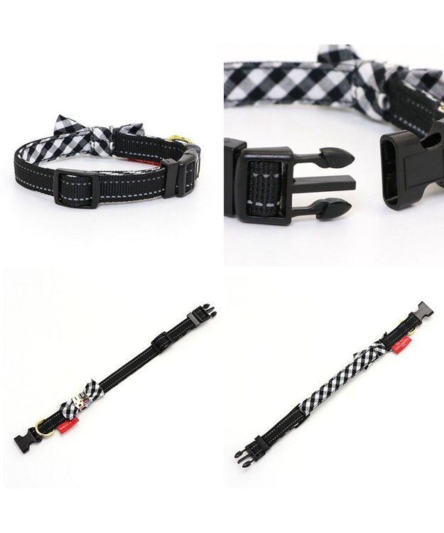 PET PARADISE リサとガスパール おしゃれ反射首輪 《ギンガムチェック》３Ｓ 無彩色