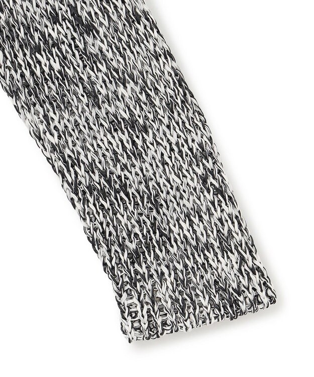 BEIGE， 【洗える・STORY 6月号掲載】THYME / クルーネックコットンメッシュニット Ecru×Black