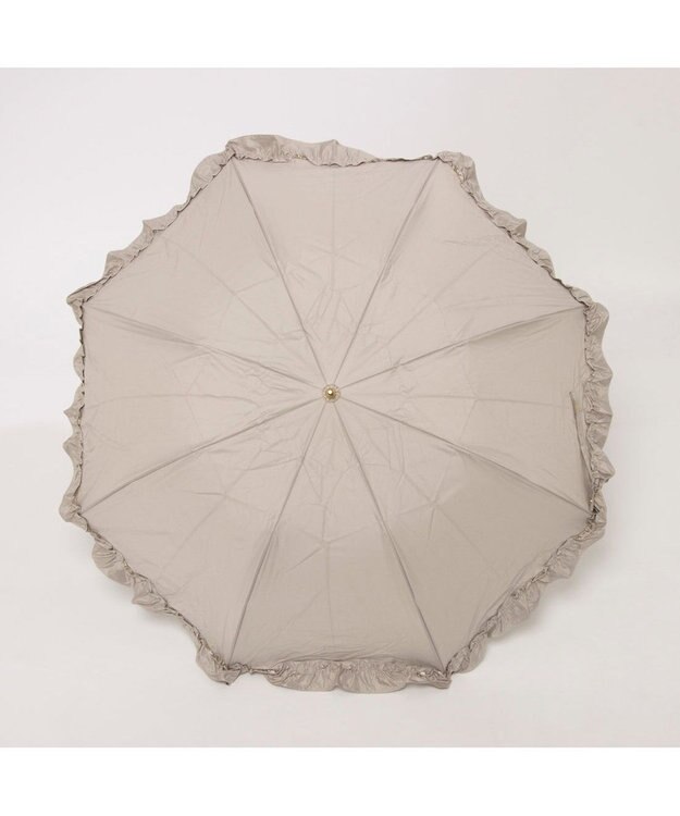 UNBILLION カシュネ cachenez / PUビッグフリルトップレス2段折りたたみ傘 ダークベージュ