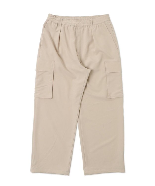 WEGO 【ウエストゴム/MLサイズ展開】イージーワイドカーゴスラックス ライトベージュ