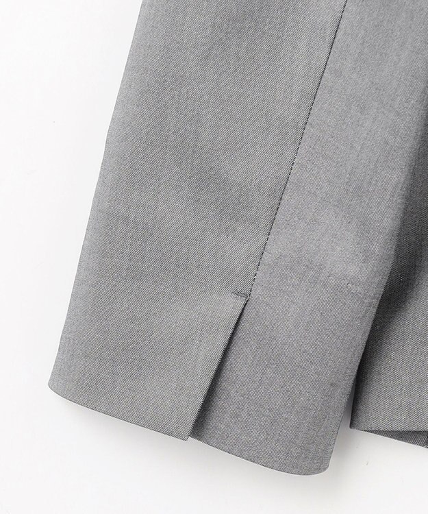 23区 【セットアップ対応/洗える】グロッシーコットンシャンブレー テーラード ジャケット ライトグレー系