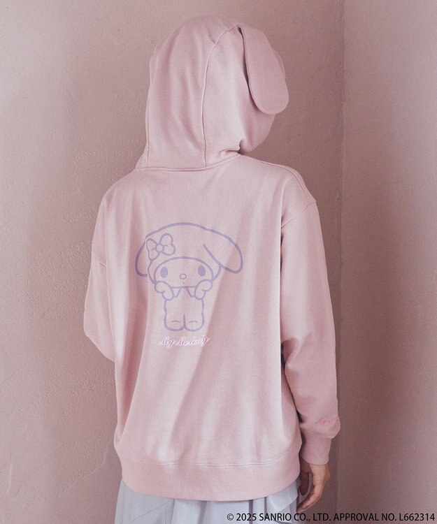 earth music&ecology マイメロディ＆クロミ／ｅａｒｔｈ　耳付きフーディー Pink