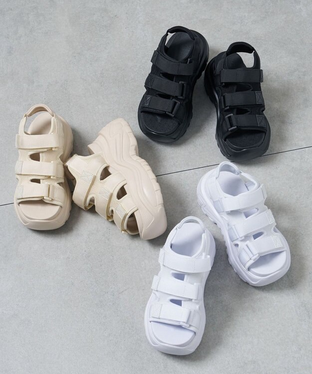 WEGO ボリュームスニーカースポーツサンダル ベージュ