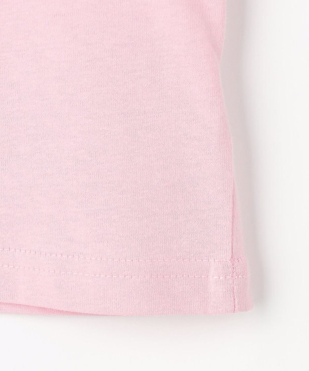 ANY KIDS 【綿100%】肩リボン×ラインストーンロゴ 半袖Tシャツ ピンク