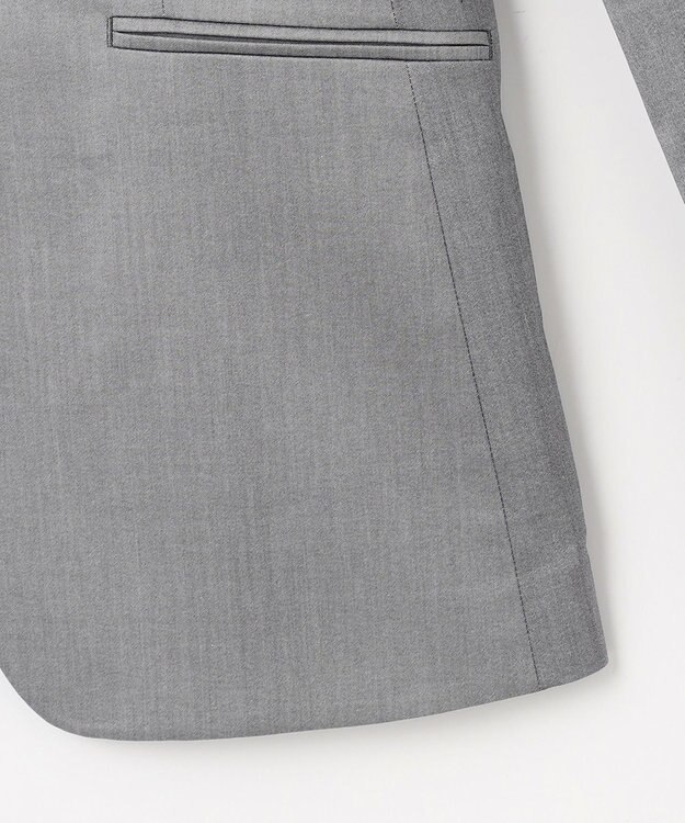 23区 【セットアップ対応/洗える】グロッシーコットンシャンブレー テーラード ジャケット ライトグレー系