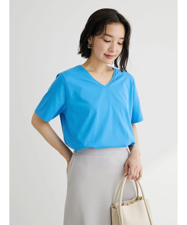 Green Parks 汗じみ防止ＶネックＴシャツ Brown