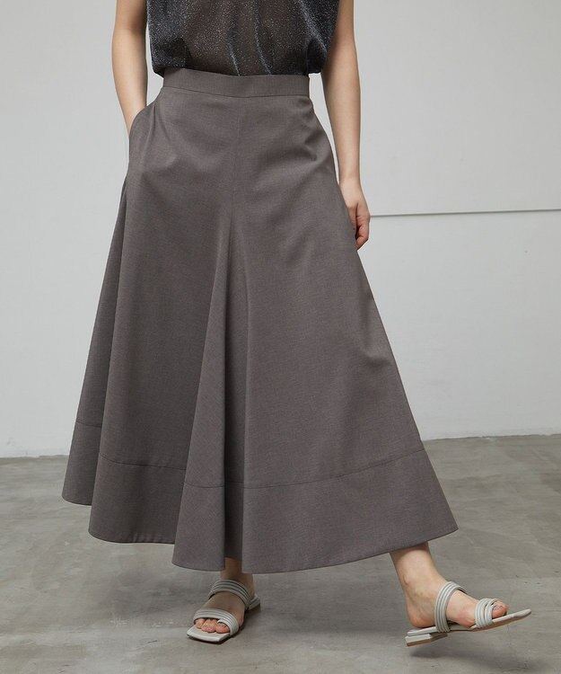 BEIGE， 【洗える/接触冷感/速乾/UVケア対応】BATEAU / フレアスカート C.Gray