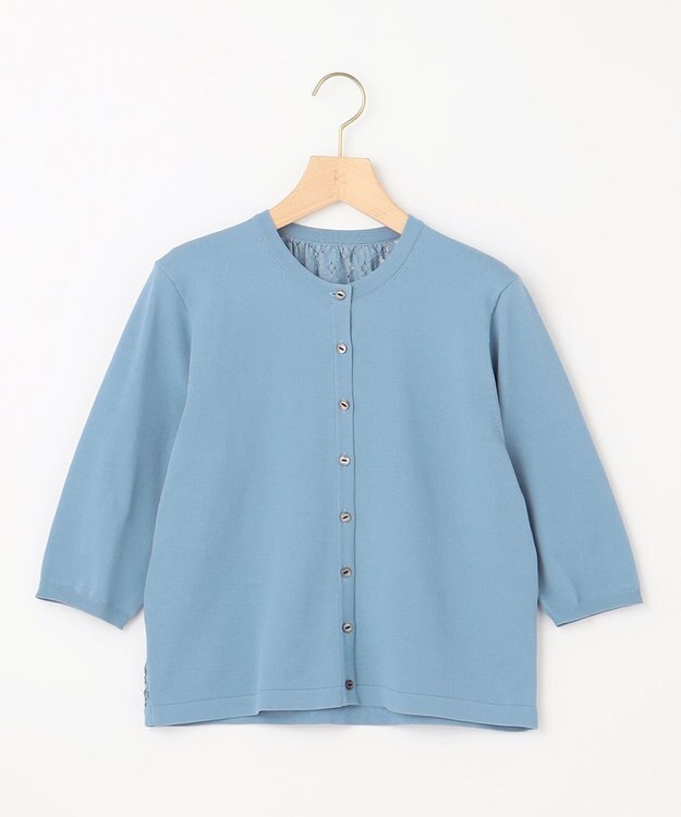 組曲 【2SET・WEB限定】フラワーレース5分袖ツイン ニット ブルー系