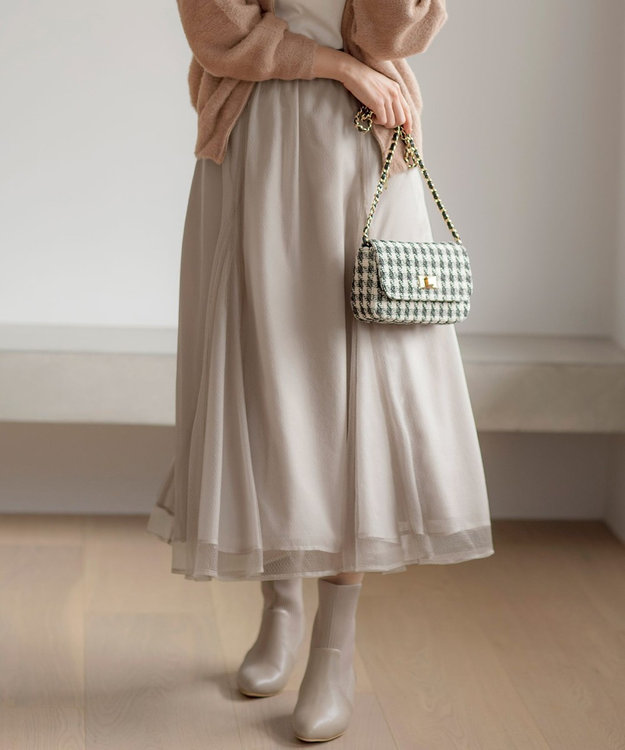 ANY SIS 【洗える】ラッセルチュールマチ スカート アイボリー