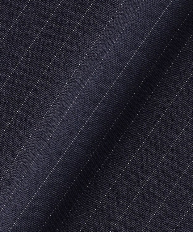 J.PRESS LADIES ペンシル SLUB STRIPE ワイド イージー パンツ ネイビーストライプ系