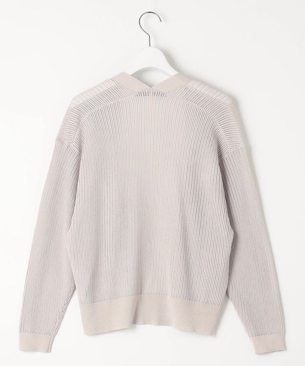 自由区 【洗える・XSサイズあり】ハイツイストコットンアセテートメッシュ カーディガン ベージュ系