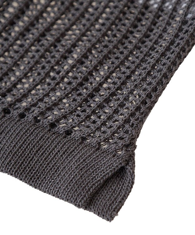 Green Parks テープロゴ透かしニットプルオーバーⅡ Charcoal Gray