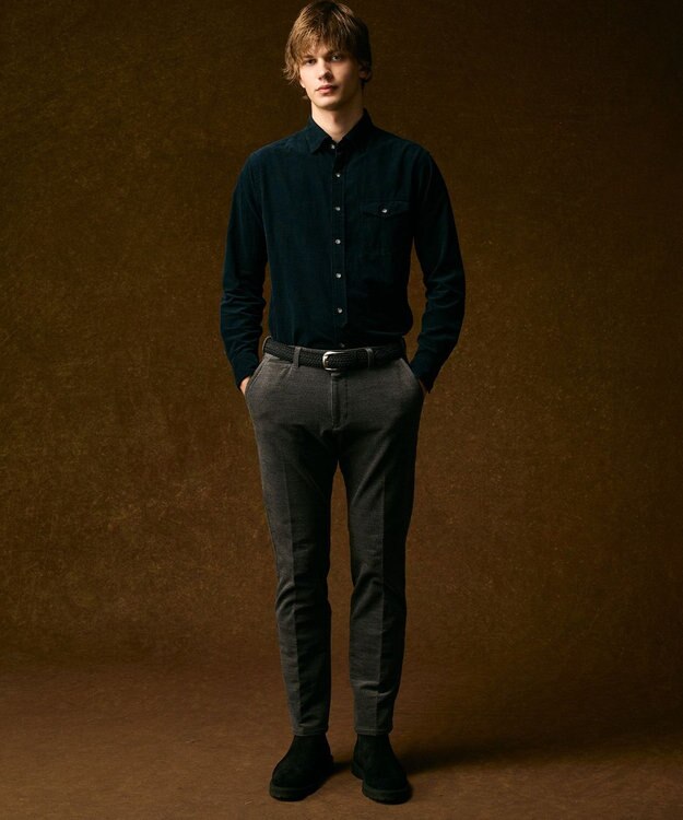 JOSEPH ABBOUD 【ウエストも伸びる！/暖かパンツ/オーガニックコットン使用】ライスコールストレッチパンツ グレー系