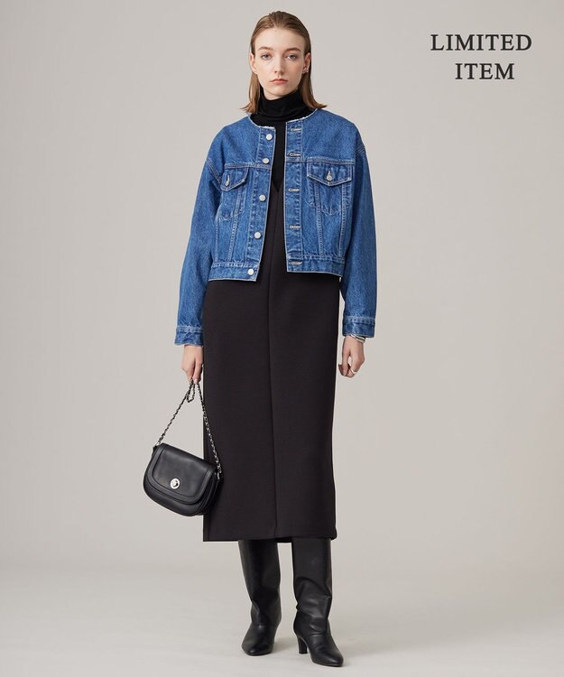 ICB L 【WEB限定・洗える】 コンパクトダブルフェイス ジャンパースカート ブラック系