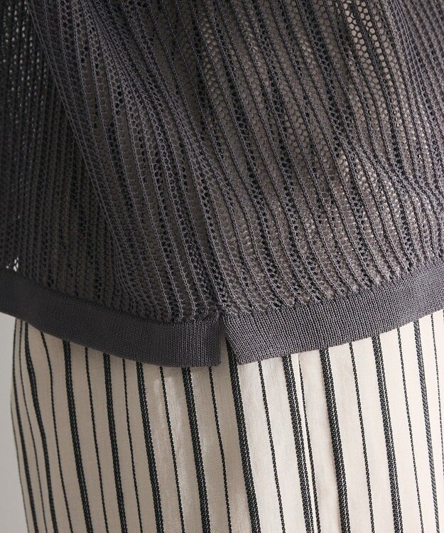 Green Parks テープロゴ透かしニットプルオーバーⅡ Charcoal Gray