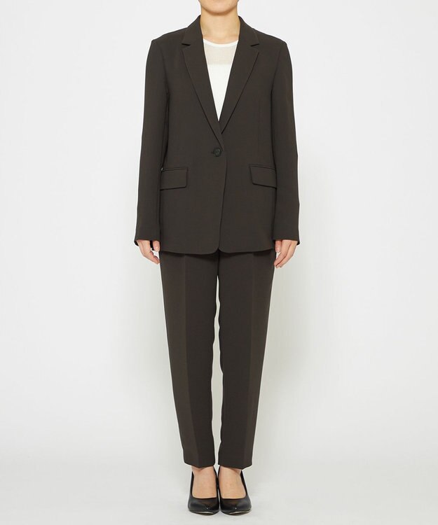 uncrave 【防シワ・洗濯機洗い可】ウォッシャブル ダブルクロス ジャケット チャコール