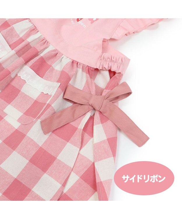 Mother garden マザーガーデン 野いちご フリルエプロン 90cm～110cm ポケット付き ピンク（淡）