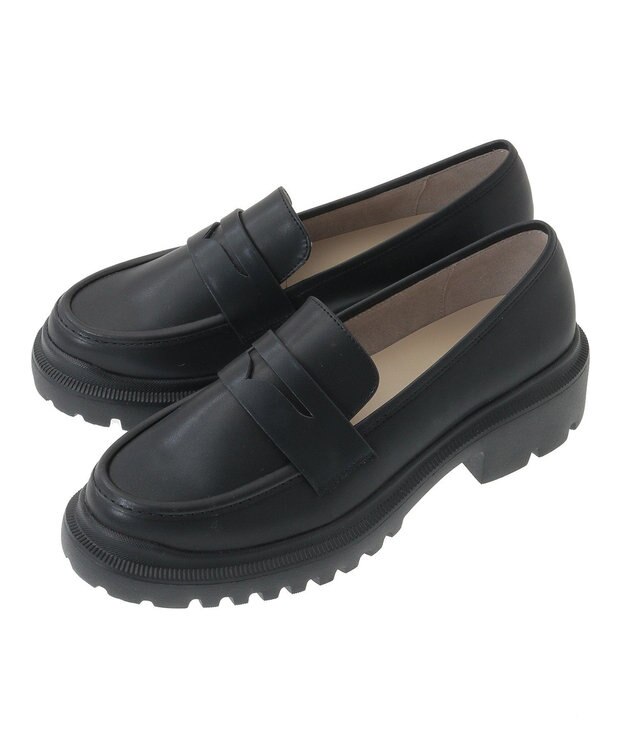 earth music&ecology ＯＲｉｅｎｔａｌ　ＴＲａｆｆｉｃ　厚底ローファー Black