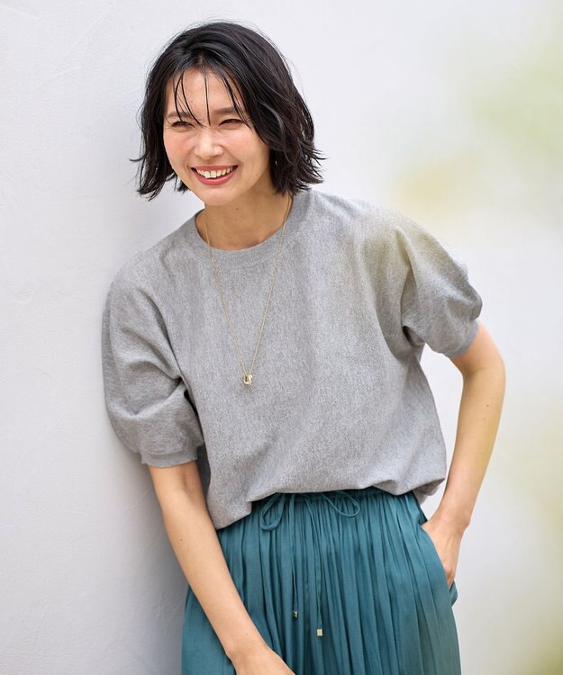 ANY 【洗濯機可/UVケア】ラメニットドルマンプルオーバー グレーラメ