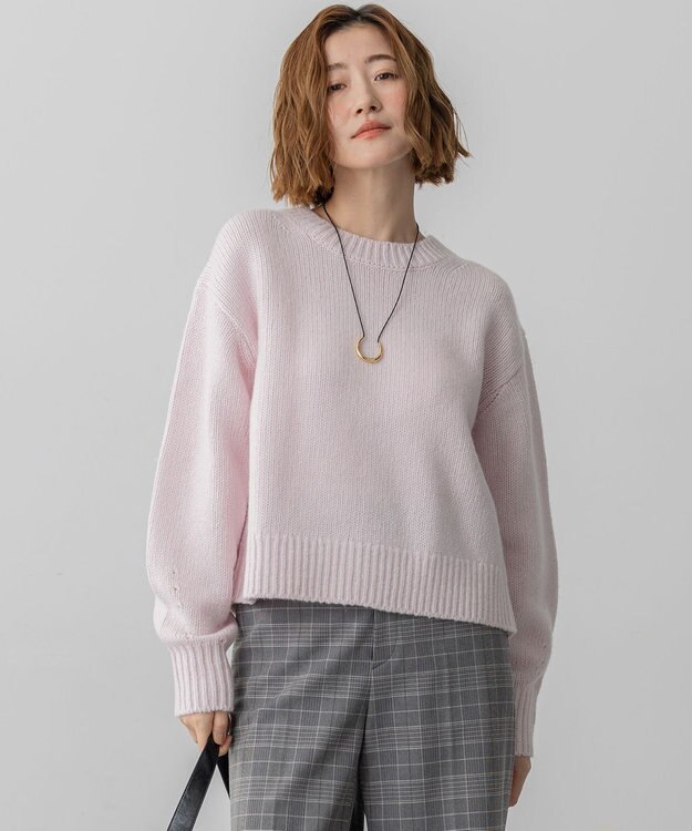23区 S 【洗える】ウールカシミヤ パフスリーブ ニット ピンク系