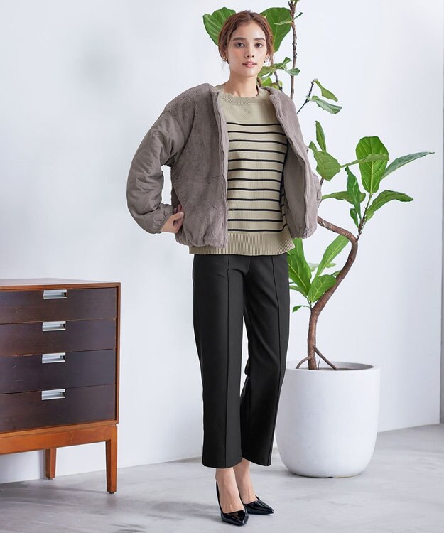 Tiaclasse 【リバーシブル】キルティングエコファー2WAYブルゾン モカ