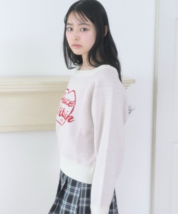 WEGO ハートワンショルニット ホワイト