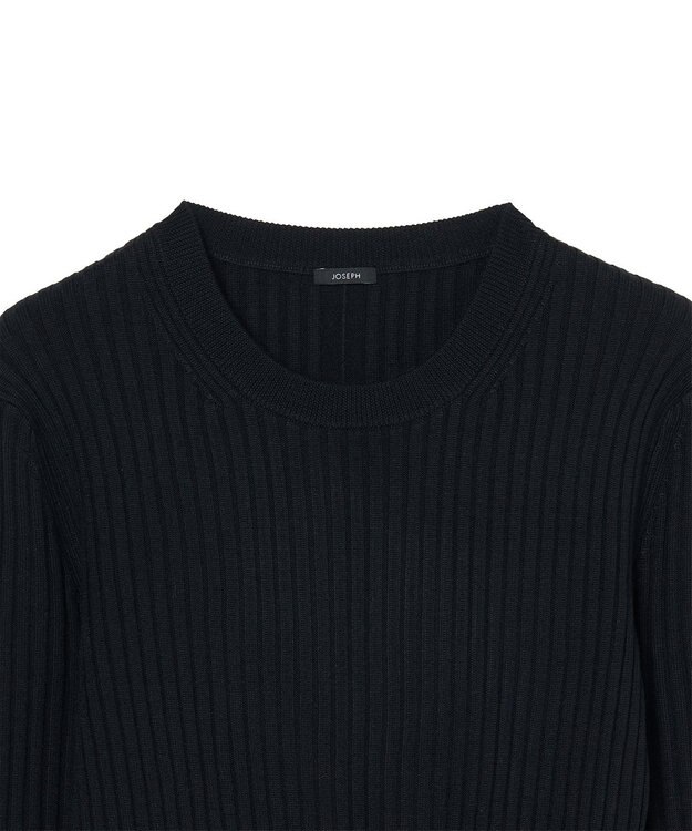 JOSEPH 【洗える】シルクブレンド　ラウンドネックニット Black