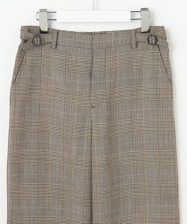 J.PRESS LADIES モナベールツイル チェック ワイド パンツ ブラウンチェック系