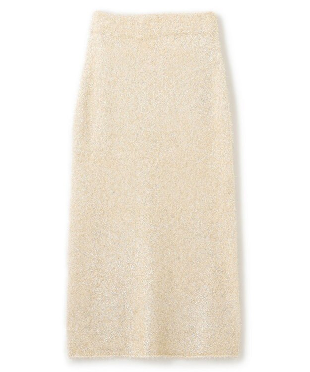 uncrave ラメ シャギー ニット スカート（uncrave STANDARD） ゴールド×ホワイト