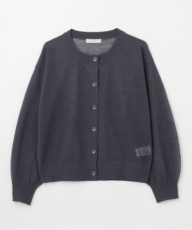 ANY L 【洗濯機可/アンチピリング/接触冷感】シアークルーネックカーディガン チャコール