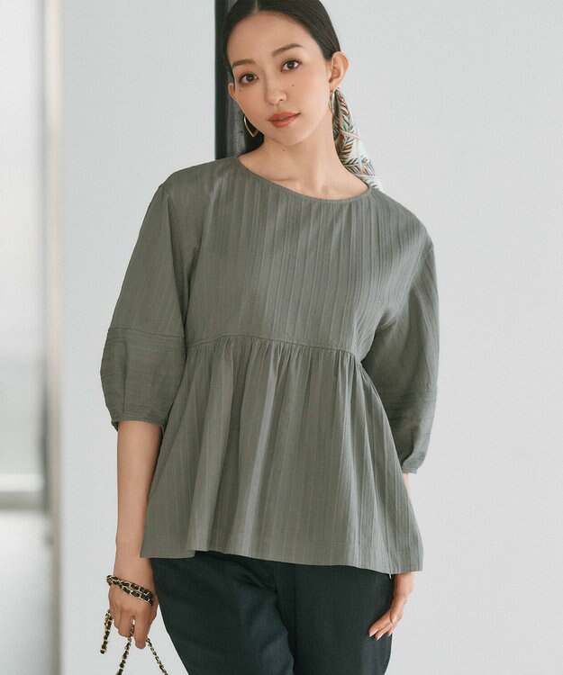 23区 manipuri リヤドシルク スカーフ グリーンプリント