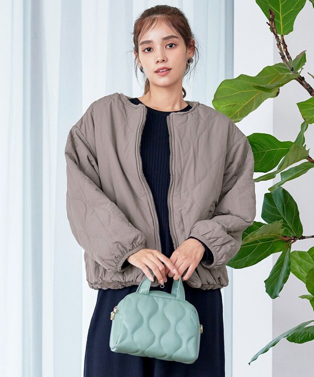 Tiaclasse 【リバーシブル】キルティングエコファー2WAYブルゾン モカ