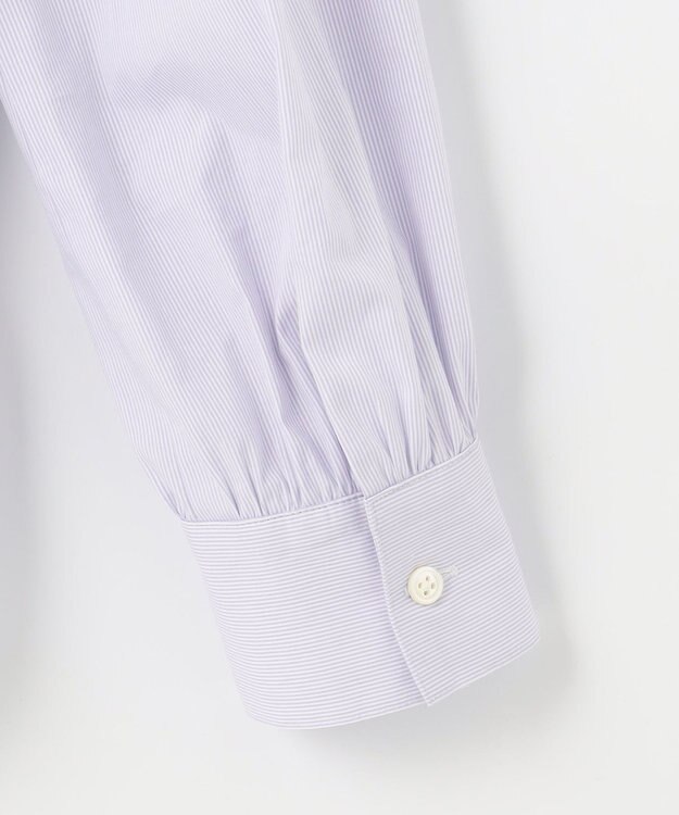 J.PRESS LADIES L 【洗える】 BEZ VEGA フリル ストライプ ブラウス ふじ色系1