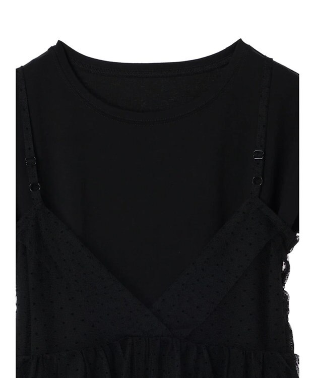 YECCA VECCA 【2点SET】マルチwayチュールオーバーキャミSET/Tee Black
