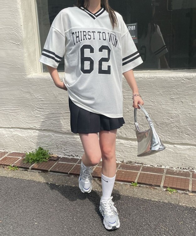 WEGO ナンバリングメッシュビッグT ホワイト