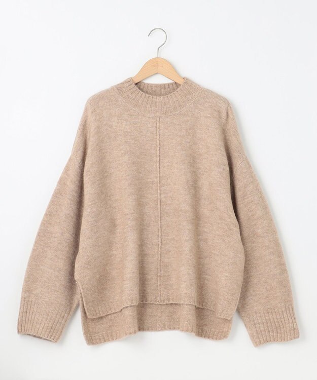 SHARE PARK LADIES スフレヤーンモックネックニット ベージュ系