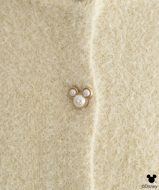 earth music&ecology 【予約】Disney/ポイントミッキーラメシャギーカーデ アイボリー