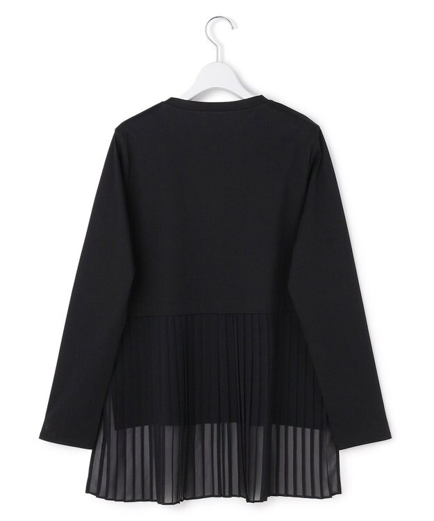 ICB L シフォンプリーツコンビ カットソー ブラック