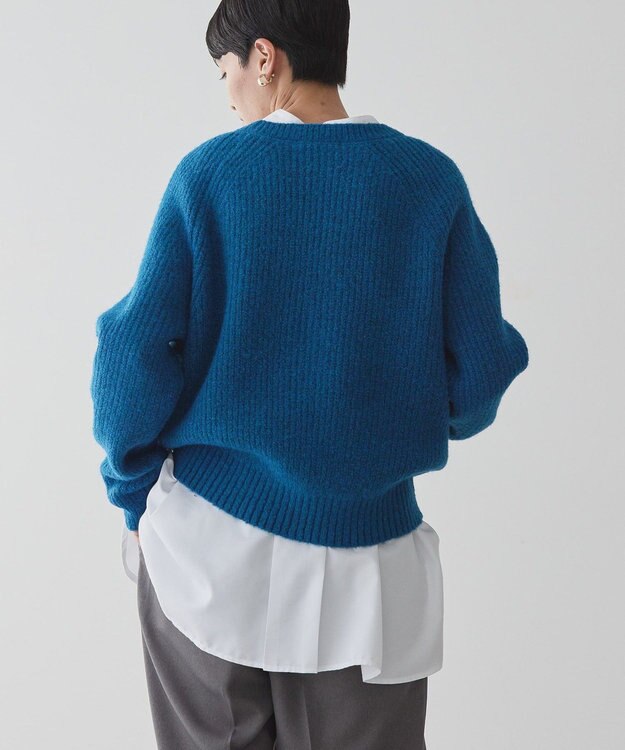 AMERICAN HOLIC Ｍｉｘヤーンラグランニットプルオーバー Blue