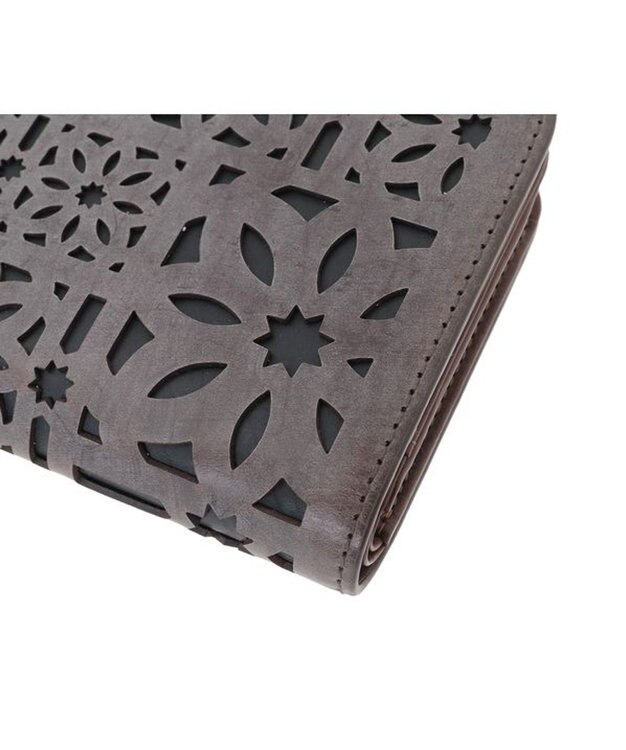 genten マルチカットワークミニ　二つ折り財布 ダークブラウン