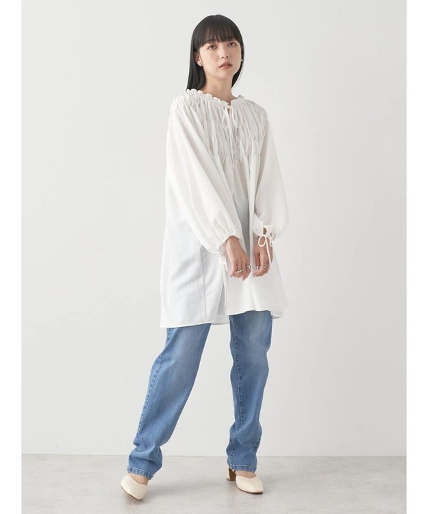 earth music&ecology シャーリングチュニック Off White