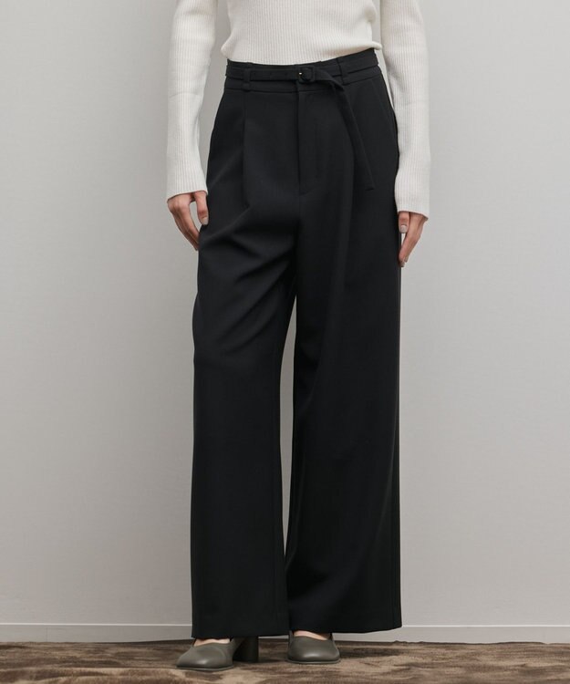 GRACE CONTINENTAL ダブルクロスワイドパンツ ブラック