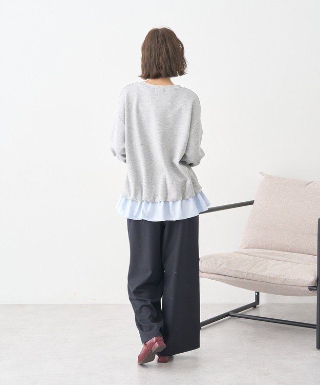 earth music&ecology フリルヘムドッキングプルオーバー Light Gray