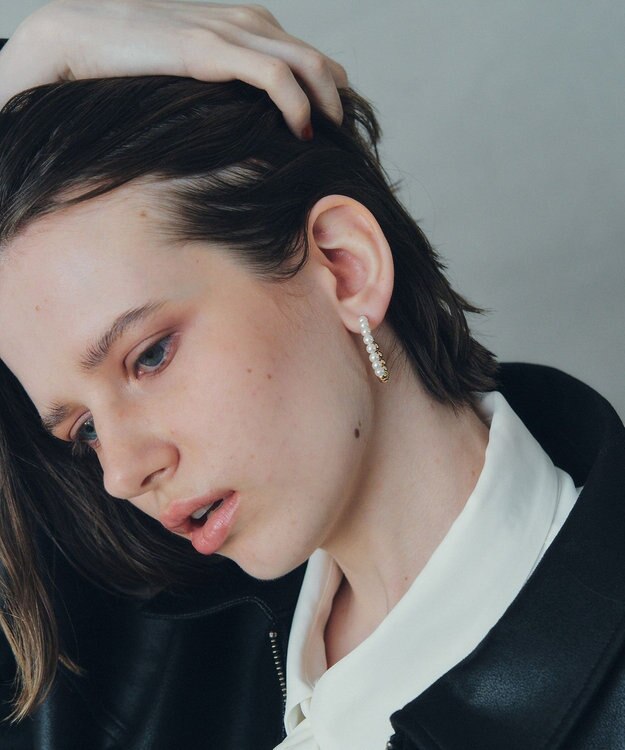 YECCA VECCA メタルボールフープピアス Ivory