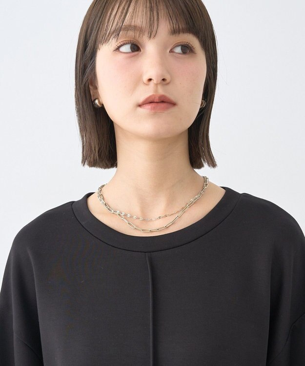 earth music&ecology フリルヘムドッキングプルオーバー Black