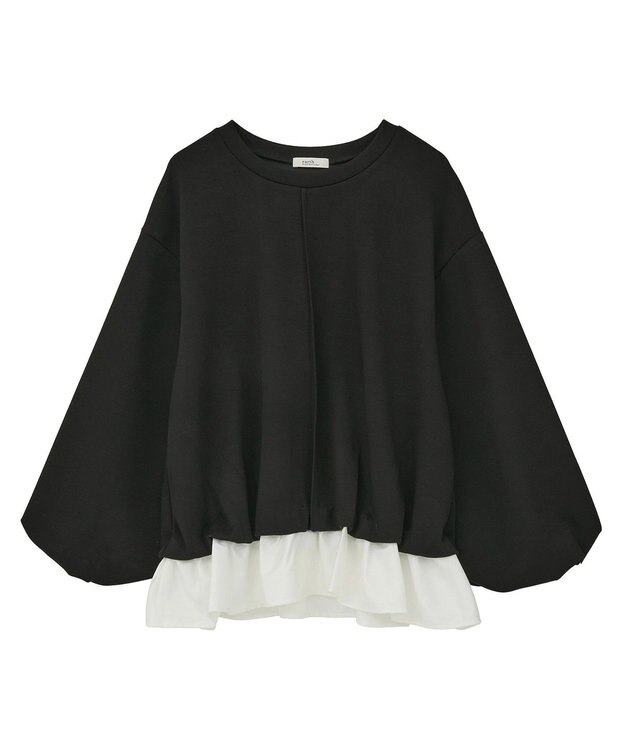 earth music&ecology フリルヘムドッキングプルオーバー Black
