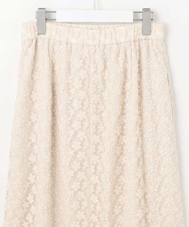 自由区 【カトリエムブーケ】Fleurs flottantes フラワーモチーフスカート エクリュ